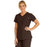 Medline Berkeley ave Women's Stretch Fabric Tunic Scrub Top with Pockets - Berkeley ave Women's Tunic Scrub Top with 3 Pockets, Size XL, Chocolate - 5582CHCXL