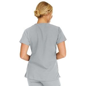 Medline Berkeley ave Women's Stretch Fabric Tunic Scrub Top with Pockets - Berkeley ave Women's Tunic Scrub Top with 3 Pockets, Size M, Light Gray - 5582GRYM