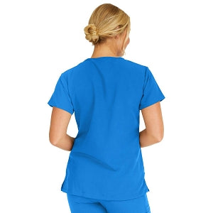 Medline Berkeley ave Women's Stretch Fabric Tunic Scrub Top with Pockets - Berkeley ave Women's Tunic Scrub Top with 3 Pockets, Size L, Royal Blue - 5582RYLL