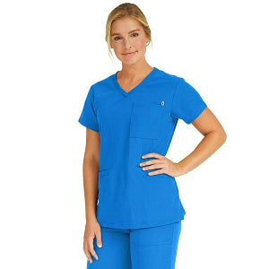 Medline Berkeley ave Women's Stretch Fabric Tunic Scrub Top with Pockets - Berkeley ave Women's Tunic Scrub Top with 3 Pockets, Size L, Royal Blue - 5582RYLL