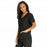 Medline Park Ave Women's Stretch Fabric Mock Wrap Scrub Top with Pockets - Park ave Women's Mock Wrap Scrub Top with 2 Pockets, Size M, Black - 5587BLKM