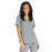 Medline Park Ave Women's Stretch Fabric Mock Wrap Scrub Top with Pockets - Park ave Women's Mock Wrap Scrub Top with 2 Pockets, Size S, Light Gray - 5587GRYS