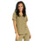 Medline Park Ave Women's Stretch Fabric Mock Wrap Scrub Top with Pockets - Park ave Women's Mock Wrap Scrub Top with 2 Pockets, Size L, Khaki - 5587KHKL