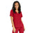 Medline Park Ave Women's Stretch Fabric Mock Wrap Scrub Top with Pockets - Park ave Women's Mock Wrap Scrub Top with 2 Pockets, Size M, Red - 5587REDM