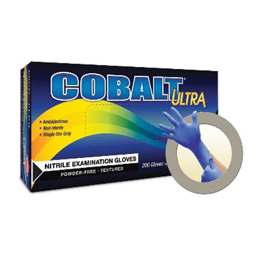 High Five Product Gloves Exam Cobalt Ultra PF Nitrile LF 9.5 in Sm Blue 200/Bx, 10 BX/CA (N171)