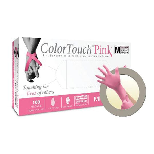 Microflex  Gloves Exam ColorTouch Powder-Free Latex 9.5 in Small Pink 100/Bx, 10 BX/CA (CTP-233-S)