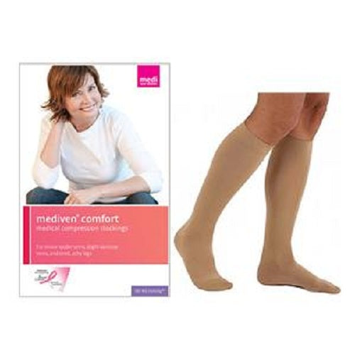 Mediven Comfort Compression Stocking Calf-High, 30 to 40 mmHg Closed Toe, Size I, Natural