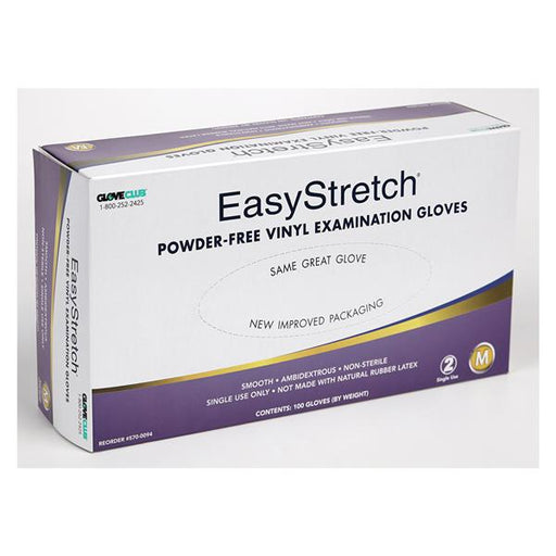 Glove Club Gloves Exam EasyStretch Powder-Free Vinyl Latex-Free Md 100/Bx, 20 BX/CA (5700094)