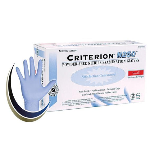 Henry Schein  Gloves Exam Criterion N250 PF Nitrile Latex-Free Sm 250/Bx, 10 BX/CA (5700100)