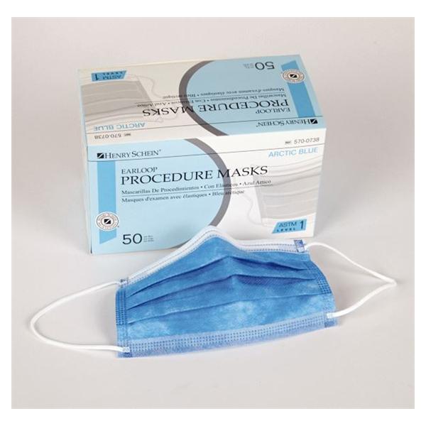 Henry Schein  Face Mask Earloop Arctic Blue 50/Bx, 6 BX/CA (5700738)