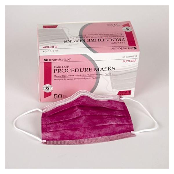 Henry Schein  Face Mask Earloop Fuchsia 50/Bx, 6 BX/CA (5700739)