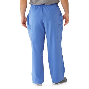 Medline Illinois Avenue Men's Athletic Cargo Scrub Pants with 7 Pockets - Illinois ave Men's Athletic Cargo Scrub Pants with 7 Pockets, Size 4XL Regular Inseam, Ceil Blue - 5800CBL4XL