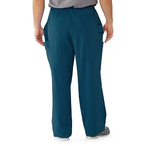 Medline Illinois Avenue Men's Athletic Cargo Scrub Pants with 7 Pockets - Illinois ave Men's Athletic Cargo Scrub Pants with 7 Pockets, Size S Tall Inseam, Caribbean Blue - 5800CRBST