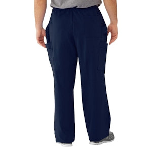 Medline Illinois Avenue Men's Athletic Cargo Scrub Pants with 7 Pockets - Illinois ave Men's Athletic Cargo Scrub Pants with 7 Pockets, Size L Regular Inseam, Navy - 5800NVYL