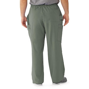 Medline Illinois Avenue Men's Athletic Cargo Scrub Pants with 7 Pockets - Illinois ave Men's Athletic Cargo Scrub Pants with 7 Pockets, Size 2XL Tall Inseam, Olive - 5800OLVXXLT