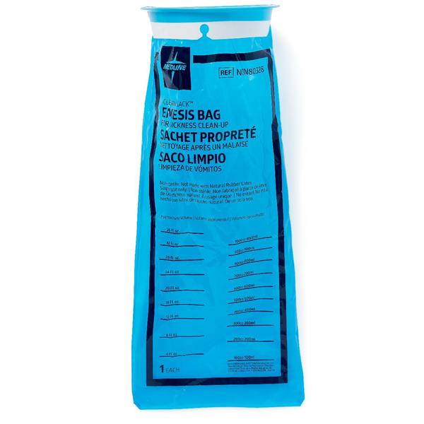 Medline Industries  Bag Emesis Clean Sack 36oz Plastic Rim Blue Graduated 24/Pk, 6 PK/CA (NON80328)