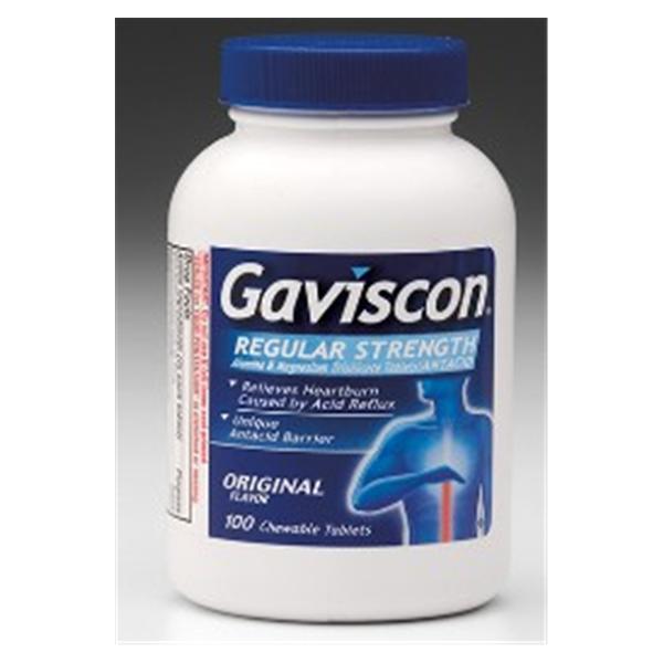 GSK Consumer Healthcare Gaviscon Antacid Chewable Tablets Btl 80/14.2mg Reg Orgnl 100/Bt, 12 BT/CA (60000000024339)