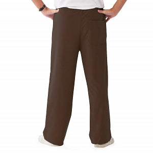 Medline Newport ave Unisex Stretch Fabric Scrub Pants with Drawstring - Newport ave Unisex Drawstring Waist Scrub Pants with 3 Pockets, Size S Regular Inseam, Chocolate - 5900CHCS