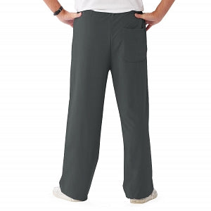 Medline Newport ave Unisex Stretch Fabric Scrub Pants with Drawstring - Newport ave Unisex Drawstring Waist Scrub Pants with 3 Pockets, Size L Regular Inseam, Charcoal - 5900CHRL