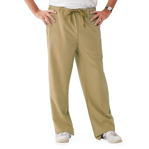 Medline Newport ave Unisex Stretch Fabric Scrub Pants with Drawstring - Newport ave Unisex Drawstring Waist Scrub Pants with 3 Pockets, Size 4XL Regular Inseam, Khaki - 5900KHK4XL