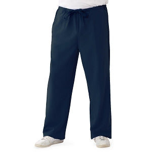 Medline Newport ave Unisex Stretch Fabric Scrub Pants with Drawstring - Newport ave Unisex Drawstring Waist Scrub Pants with 3 Pockets, Size S Petite Inseam, Navy - 5900NVYSP