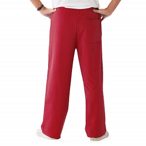 Medline Newport ave Unisex Stretch Fabric Scrub Pants with Drawstring - Newport ave Unisex Drawstring Waist Scrub Pants with 3 Pockets, Size 4XL Tall Inseam, Red - 5900RED4XLT