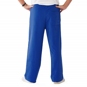 Medline Newport ave Unisex Stretch Fabric Scrub Pants with Drawstring - Newport ave Unisex Drawstring Waist Scrub Pants with 3 Pockets, Size 3XL Tall Inseam, Royal Blue - 5900RYLXXXLT
