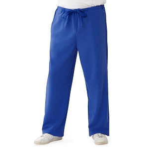 Medline Newport ave Unisex Stretch Fabric Scrub Pants with Drawstring - Newport ave Unisex Drawstring Waist Scrub Pants with 3 Pockets, Size 3XL Tall Inseam, Royal Blue - 5900RYLXXXLT