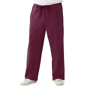 Medline Newport ave Unisex Stretch Fabric Scrub Pants with Drawstring - Newport ave Unisex Drawstring Waist Scrub Pants with 3 Pockets, Size 2XL Tall Inseam, Wine - 5900WNEXXLT
