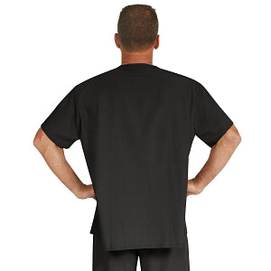 Medline Fifth ave Unisex Stretch Fabric V-Neck Scrub Top with 1 Pocket - Fifth ave Unisex V-Neck Scrub Top with 1 Pocket, Size 4XL, Black - 5910BLK4XL