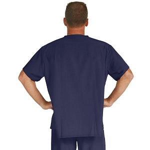 Medline Fifth ave Unisex Stretch Fabric V-Neck Scrub Top with 1 Pocket - Fifth ave Unisex V-Neck Scrub Top with 1 Pocket, Size 5XL, Navy - 5910NVY5XL
