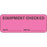 Label Paper Removable Equipment Checked 2 1/4" X 7/8" Fl. Pink 1000 Per Roll