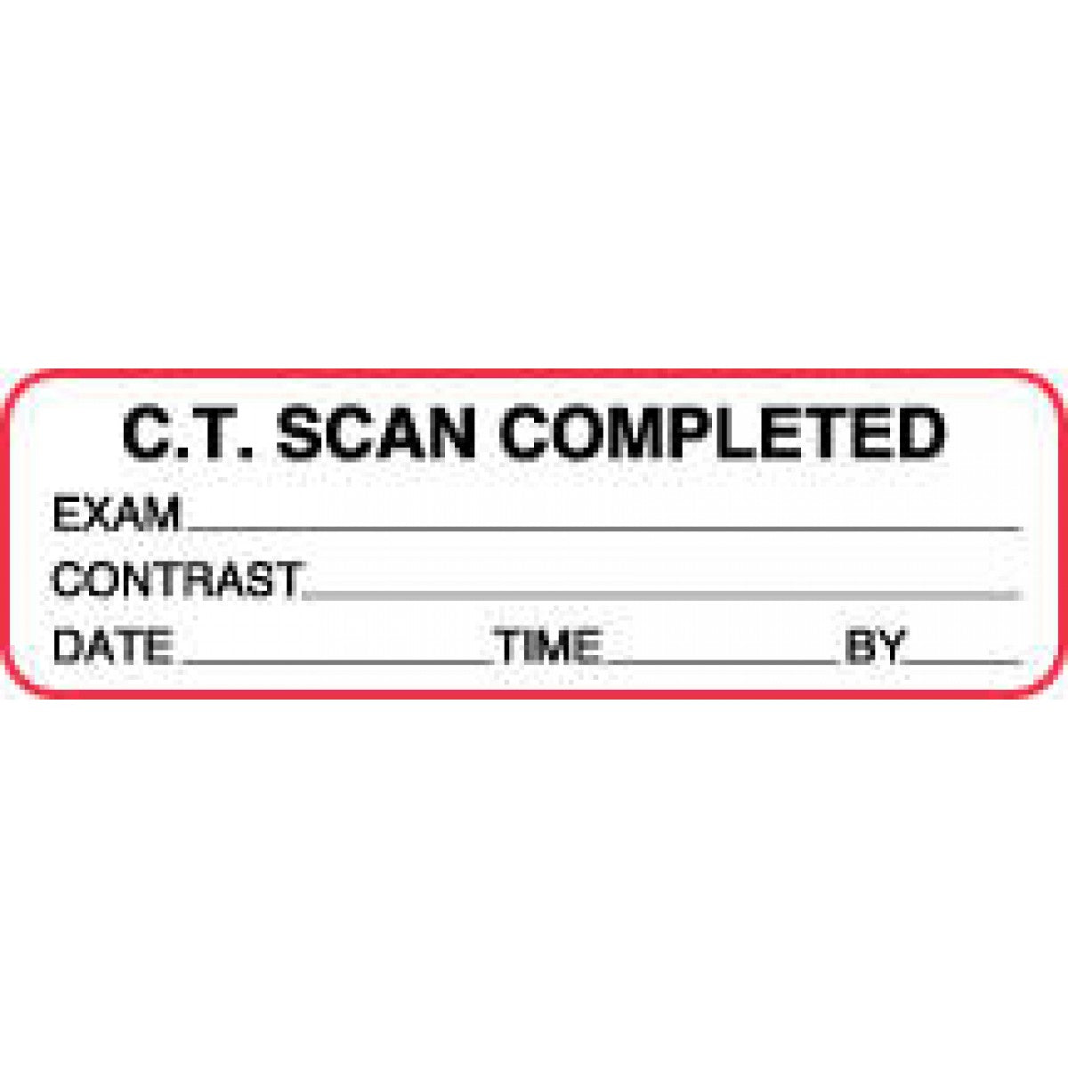 Paper Label Scan Label Paper Permanent C.T. Scan Completed 2 7/8