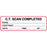 Label Paper Permanent C.T. Scan Completed 2 7/8" X 7/8" White With Red 1000 Per Roll