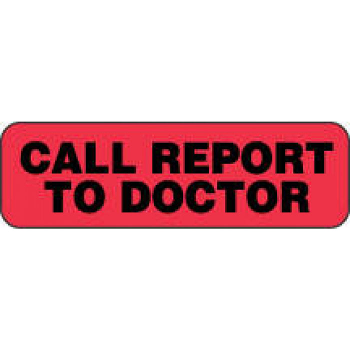 Label Paper Permanent Call Report To Doctor 1 1/4" X 3/8" Fl. Red 1000 Per Roll