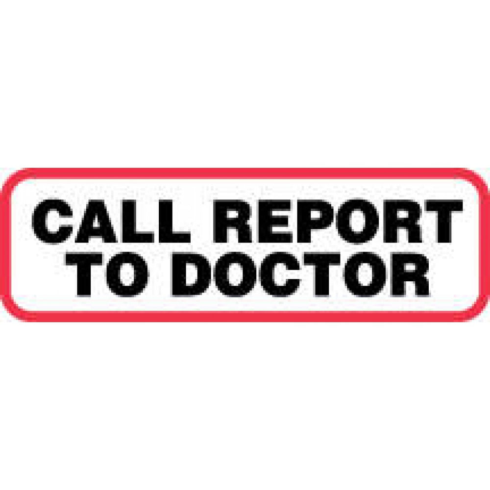 Label Paper Permanent Call Report To Doctor 1 1/4" X 3/8" White With Red 1000 Per Roll