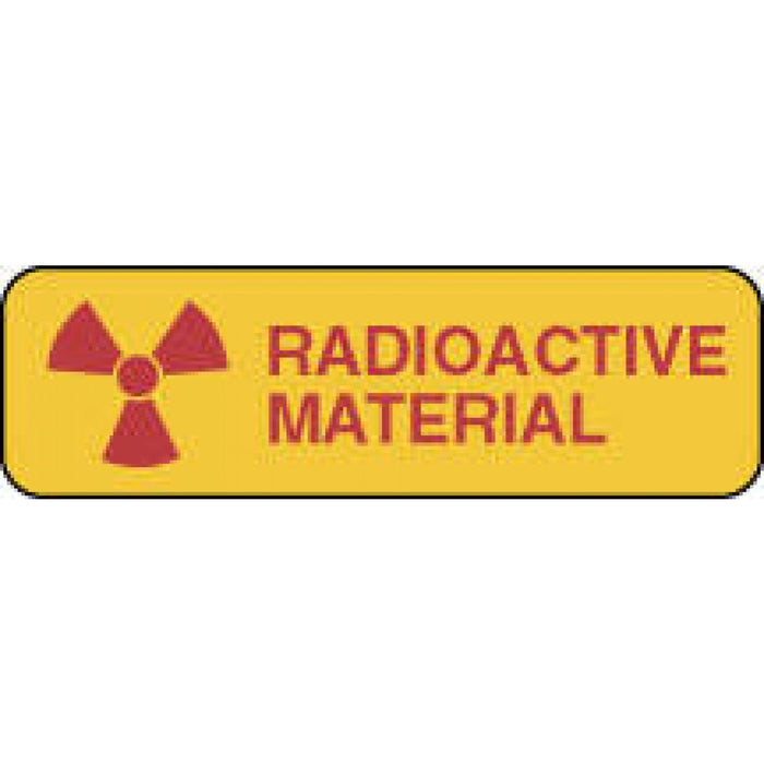 Label Paper Permanent Radioactive Material 1 1/4" X 3/8" Yellow 1000 Per Roll