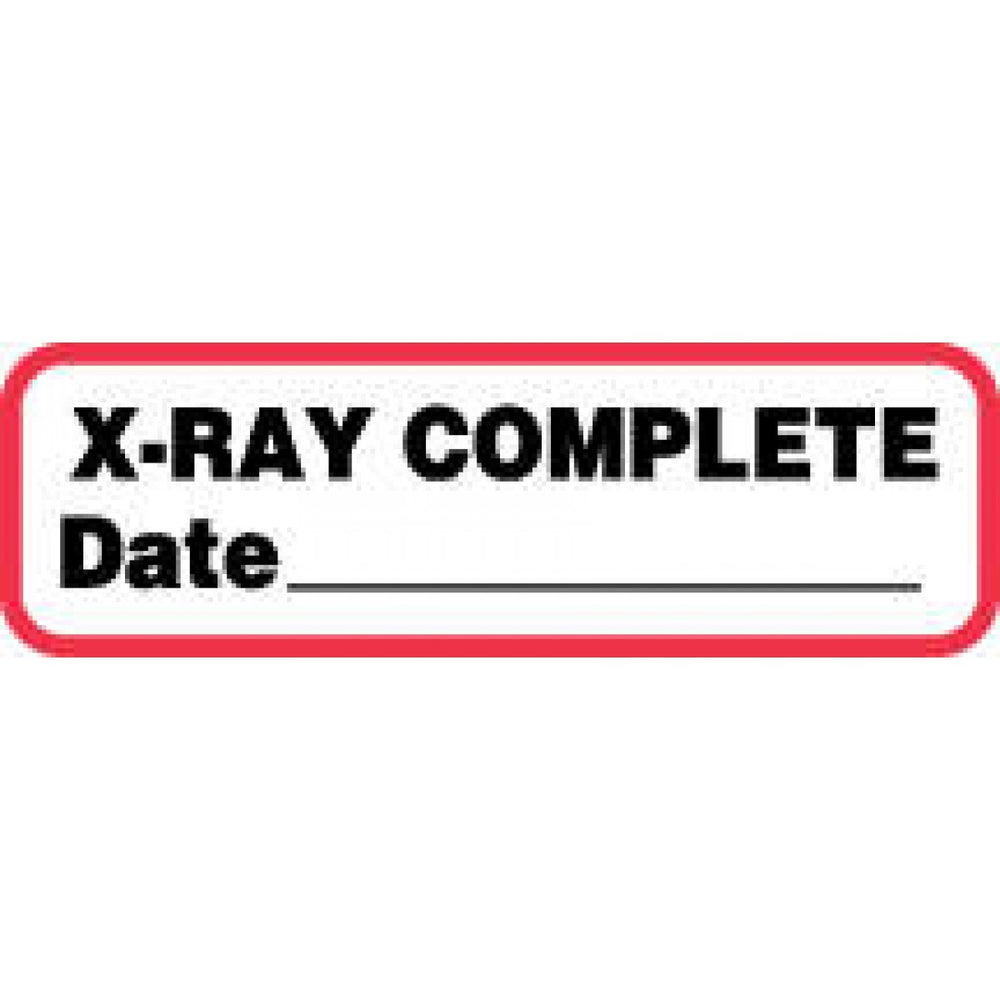Label Paper Permanent X-Ray Complete 1 1/4" X 3/8" White With Red 1000 Per Roll