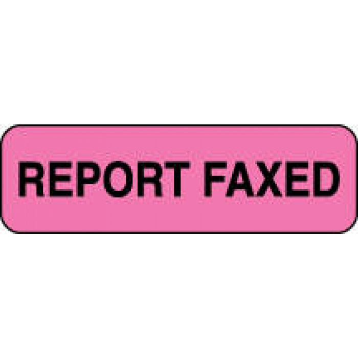 Label Paper Permanent Report Faxed 1 1/4" X 3/8" Fl. Pink 1000 Per Roll