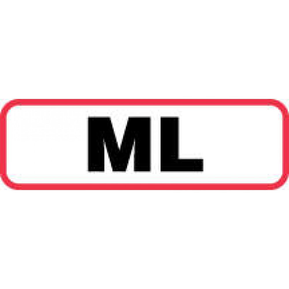 Label Paper Permanent Ml 1 1/4" X 3/8" White With Red 1000 Per Roll