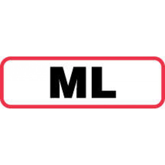 Label Paper Permanent Ml 1 1/4" X 3/8" White With Red 1000 Per Roll