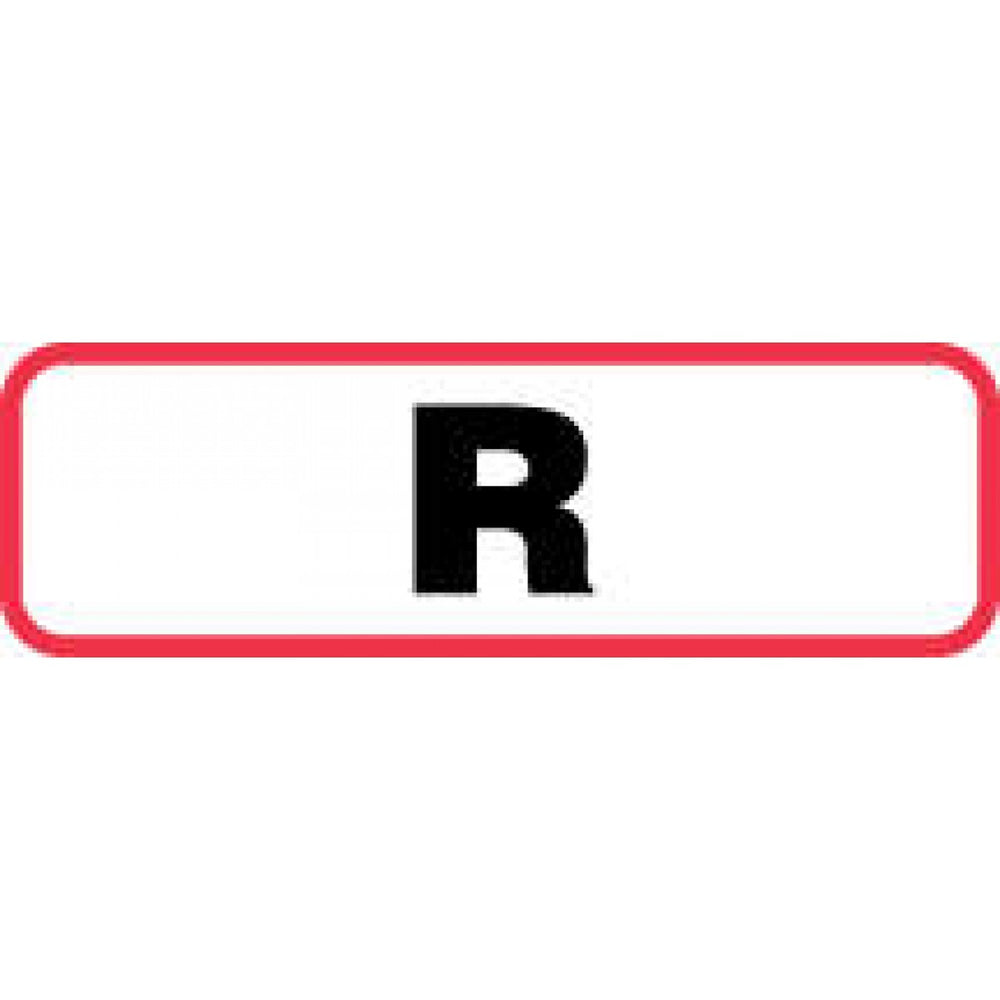 Label Paper Permanent R 1 1/4" X 3/8" White With Red 1000 Per Roll
