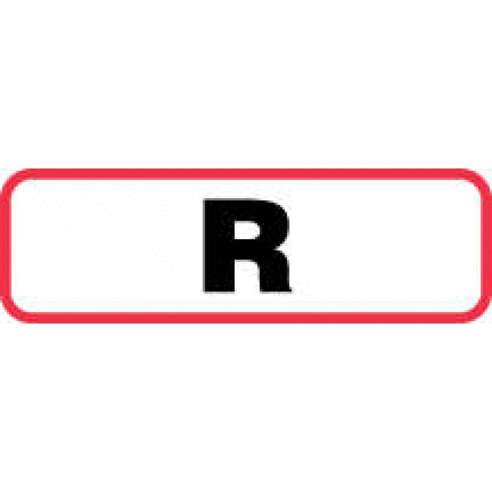 Label Paper Permanent R 1 1/4" X 3/8" White With Red 1000 Per Roll