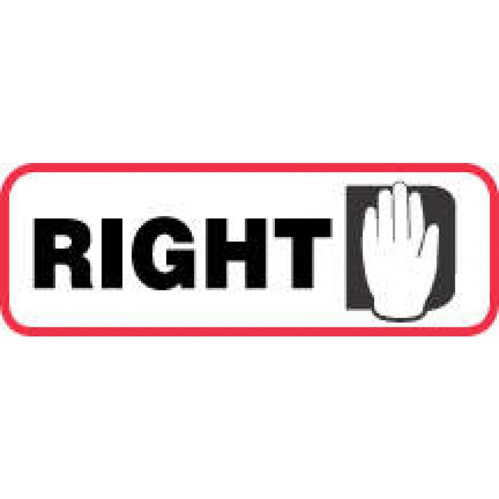 Label Paper Permanent Right 1 1/2" X 1/2" White With Red 1000 Per Roll