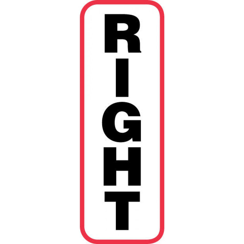 Label Paper Permanent Right 1/2" X 1 1/2" White With Red 1000 Per Roll