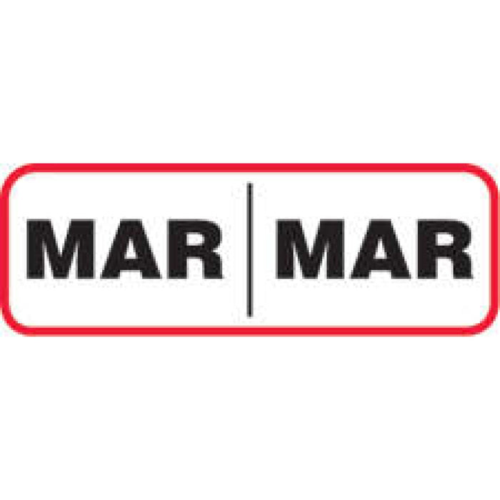 Label Wraparound Paper Permanent Mar | Mar 1 1/2" X 1/2" White With Red 1000 Per Roll