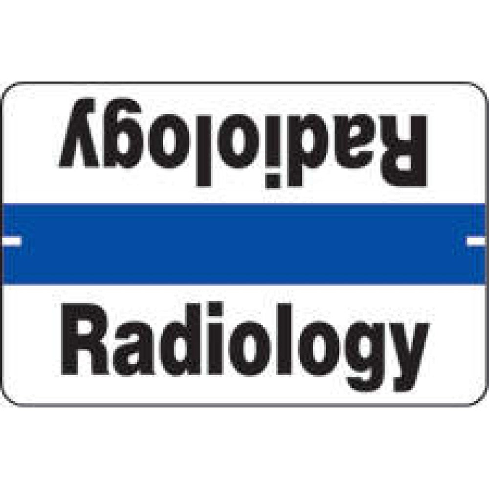 Label Wraparound Paper Permanent Radiology Radiology 1" 1/2" X 1 White With Blue 1000 Per Roll