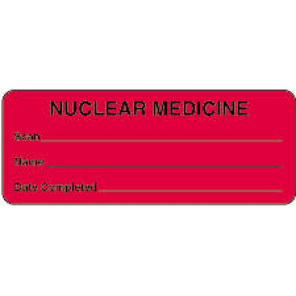 Label Paper Permanent Nuclear Medicine 2 1/4" X 7/8" Fl. Red 1000 Per Roll