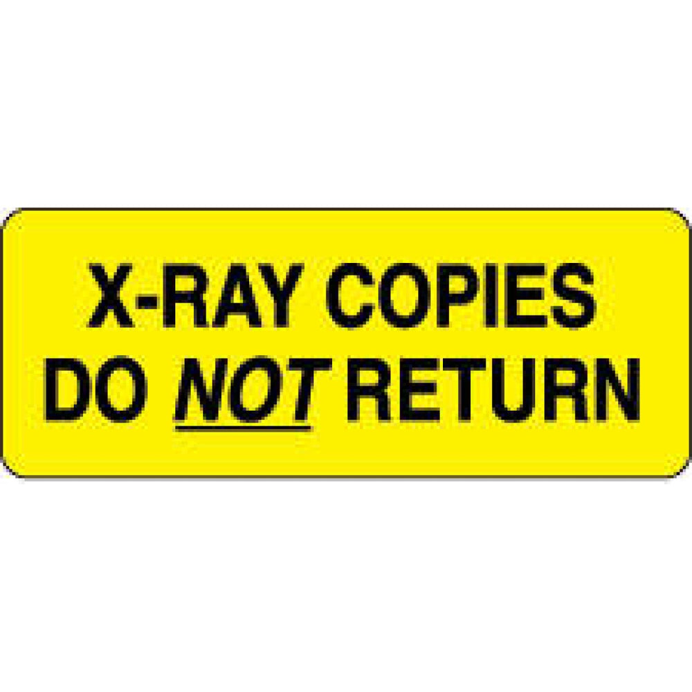 Label Paper Permanent X-Ray Copies Do 2 1/4" X 7/8" Fl. Yellow 1000 Per Roll