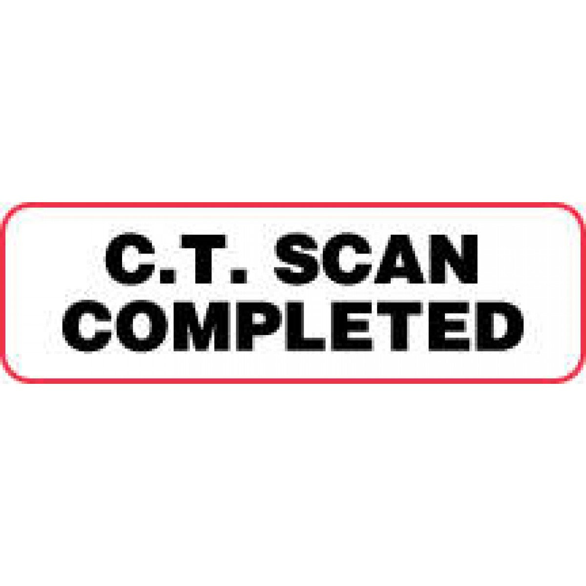Label Paper Permanent C.T. Scan Completed 2 7/8